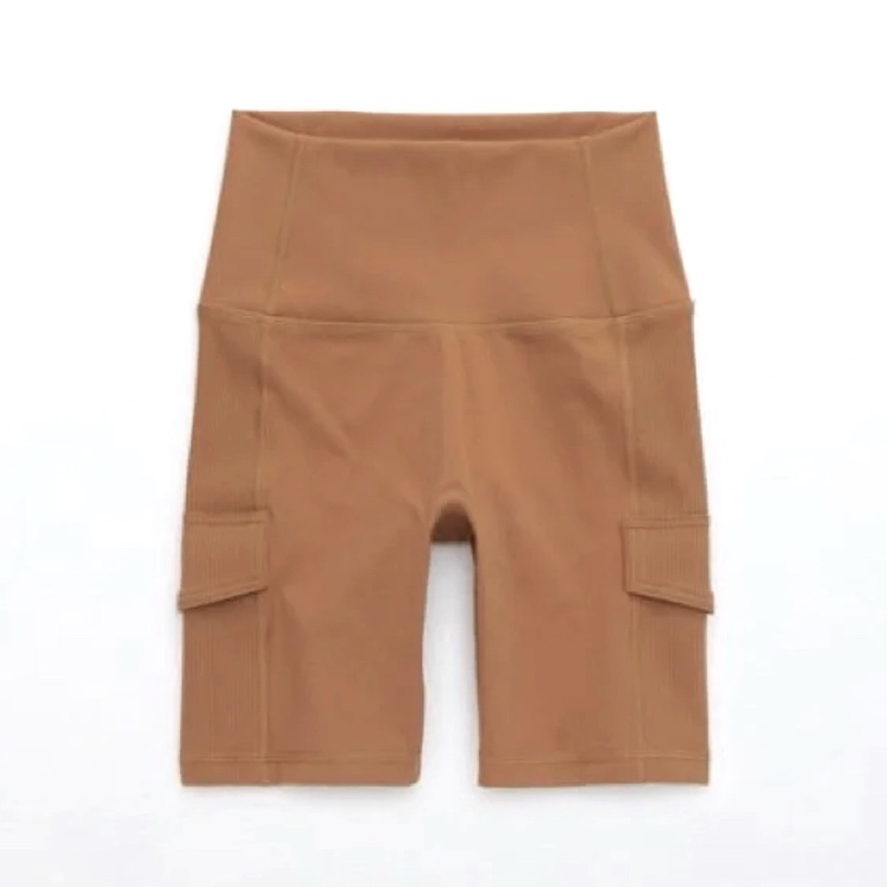 Aerie | High Rise Bike shorts (tan/brown)